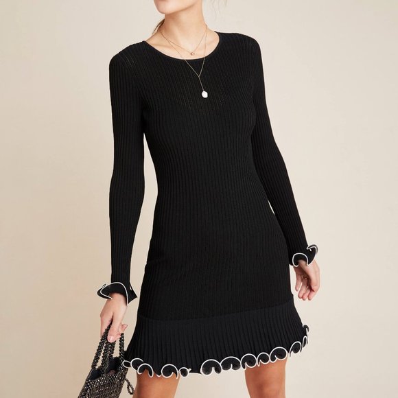 Anthro ML Monique Lhuillier Sona Knit Mini Dress - Picture 1 of 8